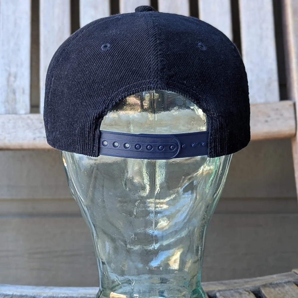 NWOT The Waterfront Venice Boardwalk Navy Blue Corduroy Snapback Hat 100% Cotton